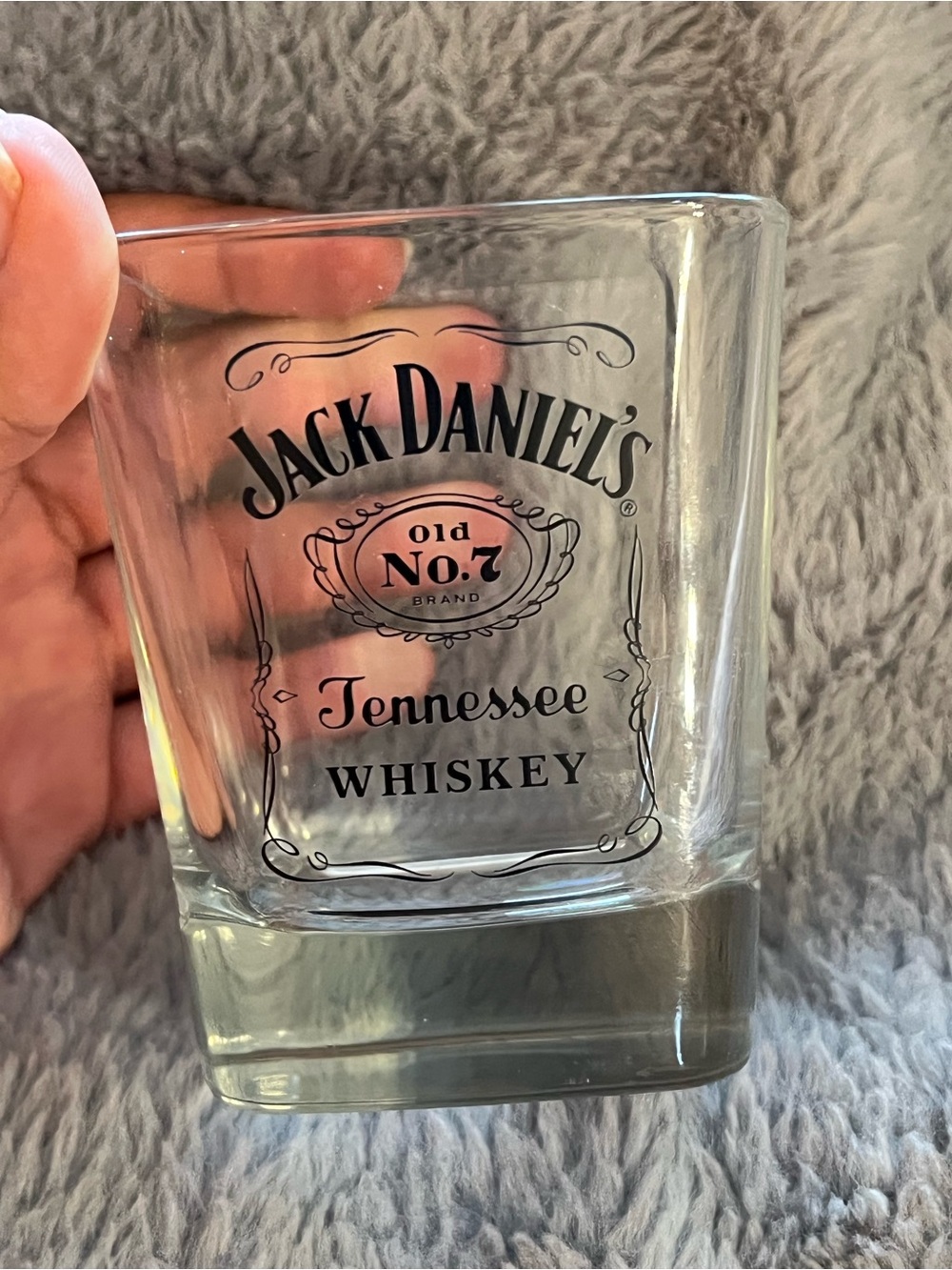 Jack Daniels Clear Glass Tumbler with Black Logo